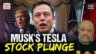 Elon’s Tesla STOCK PLUMMETS so Trump turns the White House into a car lot