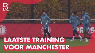 TIMBER, BIJLOW en GIMENEZ op TRAININGSVELD FEYENOORD voor reis naar MANCHESTER