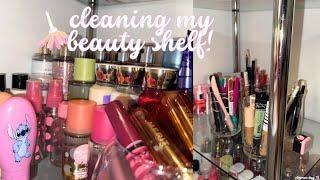 cleaning my makeup shelf! vlogmas day 19