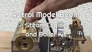 RETROL Model Beam Steam Engine Kit and Horizontal Boiler with Flyball Regulator