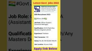 #sebirecruitment2022#latestgovtjobs#sebirecruitment2022notification#sebi grade a recruitment 2022