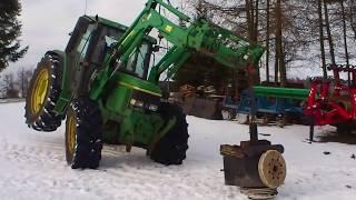 John Deere 6400 with front loader vs heavy weight (tractor-test.com)