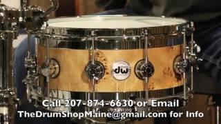 DW Collectors Exotic Edge Snare Drum, Mapa Burl, 7x14