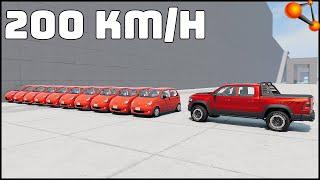 10 DAEWOO MATIZ vs DODGE RAM TRX! 200 Km/H CRASH TEST! - BeamNg Drive