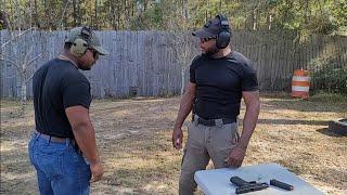 Some range time with my son before qualifications with his New Glock 45 9mm.  The Compact Crossover