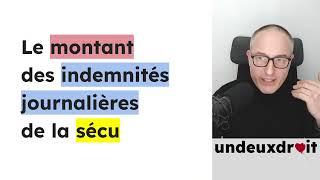 Le montant des indemnités journalières de la sécu 