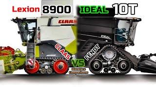 CLAAS Lexion 8900 VS Fendt IDEAL 10T Size/Power/Capacity comparison (Largest Claas vs Largest Fendt)