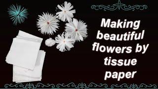 #Artandcraft #tissue #paper ||Best flowers making by tissue paper || Anjali's Art Theater ||