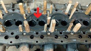 How to cracked & leak cylinder head and repair with pinning technique