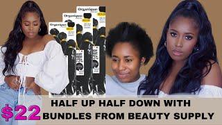 I’M SHOOK$22 BEAUTY SUPPLY HAIR| HALF UP HALF DOWN ON SHORT NATURAL HAIR |TWA HAIR 4B 4C