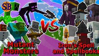 Mutant Monsters Team vs Iron's Spell and Spellbooks Team | Minecraft Mob Battle