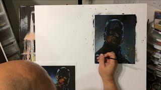 Captain America Acrylic Painting