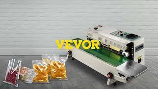 VEVOR Continuous Bag Band Sealing Machine - 0-16 m/min Speed & Automatic Control