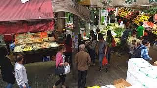 Chun Yeung Street Wet Market in Hong Kong from the North Point Tram