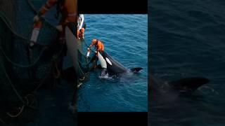 Orca Rescue: Tense Beach Drama #shorts #shortsfeed #orca #marine #ocean #nature #animals #sea #fish