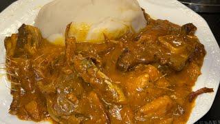 The Perfect Nigeria Delicacy  at Christmas: Recipe  Ogbono ,Crayfish ,Dry cat fish, Goat meat.