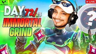 DAY 72 IMMORTAL main ID RANK GRIND 5time |VALORANT LIVE INDIA| FACECAM #valorantlive #valorantindia