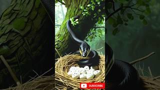 "Brave parrot fights snake to save her eggs  | Emotional animal story | #shorts #parrot #snake
