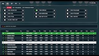 DFSR NBA Lineup Optimizer and Player Lab for FanDuel and DraftKings
