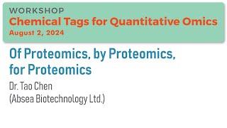 Of Proteomics, by Proteomics, for Proteomics