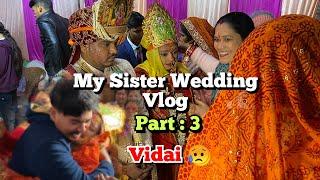 My Sister Wedding Vlog Part: 3 || Bahan ki Vidai || बहुत रोना आया मुझे,बहन की विदाई मै