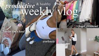 PRODUCTIVE week in my life! (closet cleanout, healthy meals, trader joes restocks + more!)