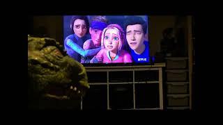 Rexy Reacts to the T-Rex Attack Scene Part 2 from Jurassic World Camp Cretaceous Season 2