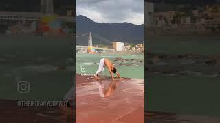 RISHIKESH Surya Namaskar Raining Reel.#yoga #yogacommunity #yogareel #yogaindia #yogainspiration