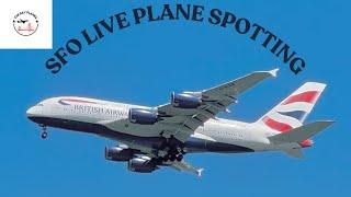 SFO LIVE / LIVE PLANE SPOTTING SAN FRANCISCO INTL AIRPORT FROM NEW LOCATION . AMAZING VIEWS