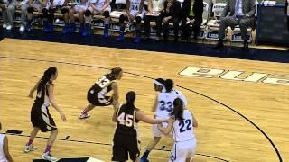 Camille Thompson just misses a double double against Wyoming