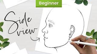 The Easy Way To Draw A Face (Side) • Step By Step Portrait Tutorial