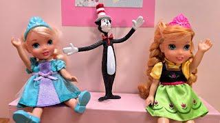 Cat in the Hat with Elsa & Anna toddlers - room cleaning