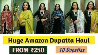 Huge Amazon Dupatta Haul | Starting ₹250  Daily wear Dupatta collection || Malayalam