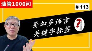 【油管1000问】视频关键字标签有多重要？需要添加其他语言的标签翻译吗？ (#113 )