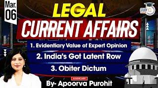 Legal Current Affairs 2025 | 6 Mar 2025 | Legal Current Affairs Detailed Analysis By Apoorva Mam