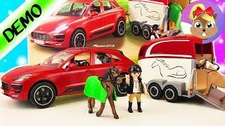 NA TURNIEJU KONNYM! Playmobil Porsche Macan GTS z przyczepą dla koni i kucyków | Baw się ze mną