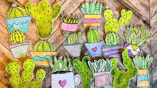 EASY Botanical COLLAGE FODDER for Junk Journals | Cactus and Succulent DOODLES |