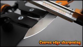 Convex edge sharpening | How to sharpen a knife in a lens on the HAPSTONE R2 sharpener.