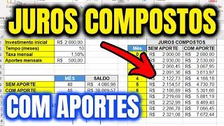 Como calcular Juros Compostos com Aportes mensais no excel