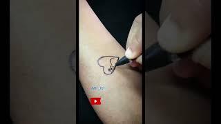 Cute Pandawith heart️tattoo#shorts #art #artwork #youtubeshorts #viral #trending #cute #love