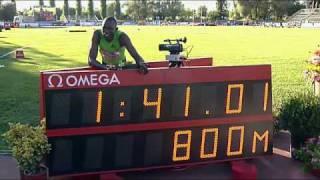 Rieti 2010 M-800m David Rudisha New World Record 1:41.01!