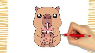 How to Draw CAPYBARA KAWAII I Easy I Step by Step