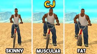 SKINNY CJ VS MUSCULAR CJ VS FAT CJ (GTA SAN ANDREAS COMPARISON)