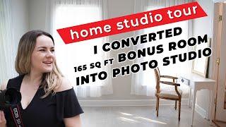 My Small Home Photography Studio Tour || How I converted a bonus room into a portrait photo studio