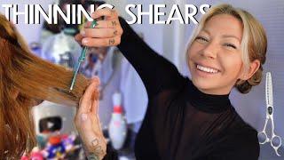 how to use thinning shears