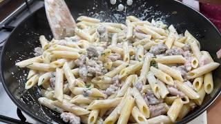 PENNE ALLA BOSCAIOLA BIANCA ORIGINALE FACILE E VELOCE