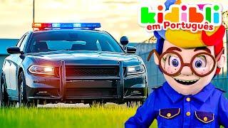 As crianças são policiais com carros de polícia | As crianças fingem brincar!  Kidibli