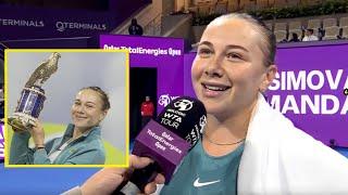 Amanda Anisimova Interview after beating Ostapenko to win Doha