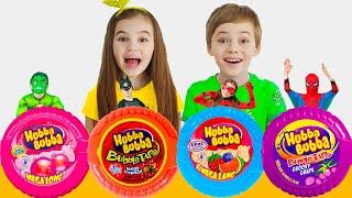 Bubble Gum Hubba Bubba challenge by Polina Fun