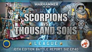 Thousand Sons vs Space Marines (Red Scorpions) Warhammer 40K Battle Report 10th Edition 2000pts